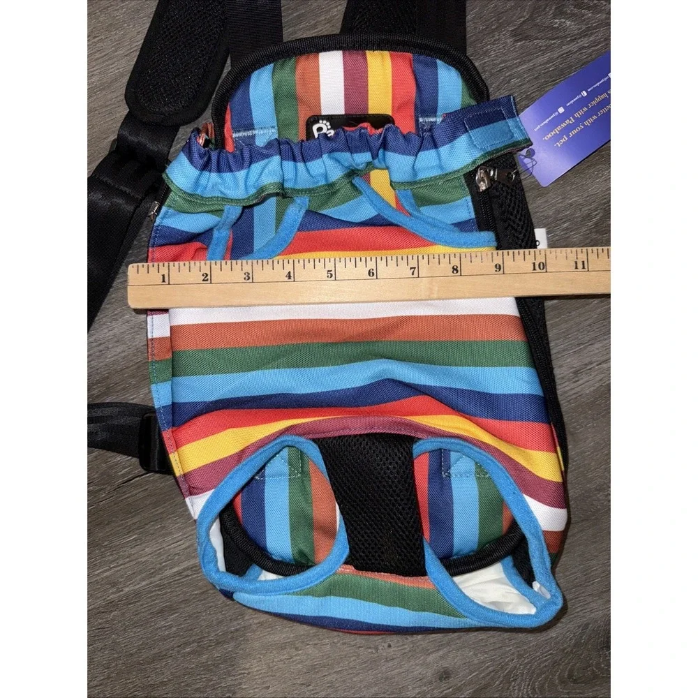 Pawaboo Pet Carrier Backpack, Adjustable Pet Front/Back Dog Bag, Hiking Colorful - Picture 9 of 9